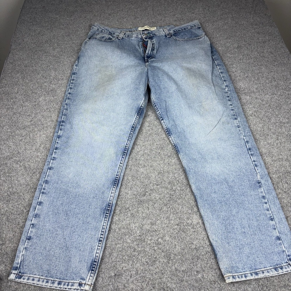 VTG Tommy Hilfiger Jeans Mens 42x32 Light Wash Classic Fit Baggy Streetwear 1999